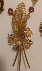 Vintage Lot 11 Brooches Pins 1940s-1950s Flower, Birds, Butterfly, Circle, Cross