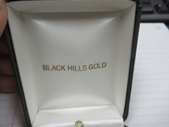 Vintage Sterling & 12K Black Hills Gold Cross Pendant & Sterling Necklace in Box