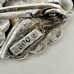 TEKA Theodor Klotz Germany Leaves Brooch Continental Silver 800 Art Deco Bar Pin