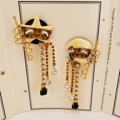 Lunch At The Ritz Pierced Earrings Masquerade With Moon New On Menu Card 1993