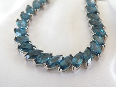 Sterling Silver 925 Natural Heated London Blue Topaz Tennis Bracelet 7.5″