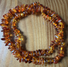 Vintage UV Tested Natural 25” Amber Necklace Endless Chunky Nuggets