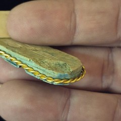 Vintage Egyptian Revival Scarab Necklace Blue Flapper Opera 18″