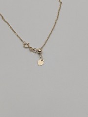 14k Yellow Gold 0.6 mm Twisted Chain Necklace. Adjustable Chain Necklace.