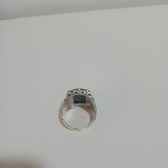925 Sterling Silver Black Stone Vintage Gothic Ring Size10us 13.28g