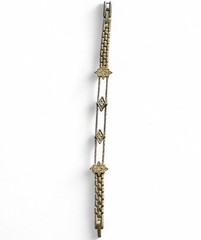 Vintage Y2K Gold Tone Rhinestone Geometric Bracelet 7.5” Adjustable Stackable