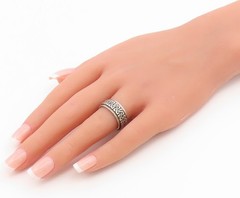 925 Sterling Silver Vintage Ring Celtic Knotwork Spinner Band Sz 6.5 RG36773
