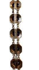 Antique amethyst and markasite bracelet ss links, byzantine design size 6 , 2.4g