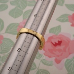 Vintage Channel Set Clear Crystal Gold Tone Band Size 7 Ring