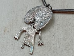 42″ artisan Silver CHARMS Necklace ONE OF A KIND HANDMADE ARTIST SIGNED