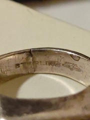 Vintage Southwestern Style Men’s Sterling Ring, Sz 8.75, Blue Stone, 9.5g