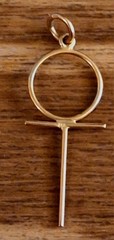 Vintage Estate Egyptian 18K Yellow Gold Ankh Figure! 1.25″ L!! In Original Box!!