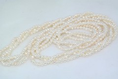 Triple Strand Chinese Cultured Pearl Wrap 29″ Necklace Endless Strand
