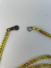 VTG. Giorgio Armani Amber Resin Metal Beaded LONG Pendant Necklace 39″