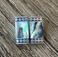 Abalone Shell Clip On Earrings Southwestern Vintage 925 Sterling Silver #6