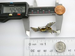 Italian Alioto Adriana Gilt 800 Silver Enameled Hummingbird Pin Brooch 5g 45mm