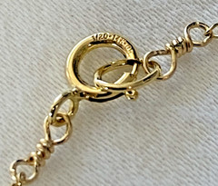 VTG 14K Gold Filled Tri Color Rings on Chain 1/20 14K GF, Necklace, 18″, NOS