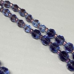 VTG Marvella Czech Glass Beaded Necklace Cobalt Blue Purple Coated Stunning 15″