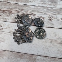 Vintage Earrings For Pierced Ears Dark Metal Dangle