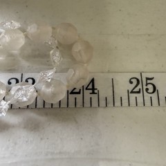 Vintage Frosted Lucite Beaded Necklace Multi Strand Clear Faceted Crystal Style