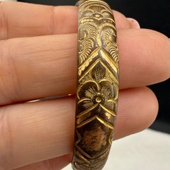 Vintage Victorian Gold Filled Bangle Bracelet Slide 6.5” READ