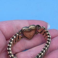 VTG LaMode Sweetheart Heart Expansion Bracelet Precious Metal Gold Filled 1940’s