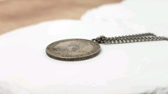 Antique 1910 Australian 925 Sterling Silver One Shilling Coin Necklace