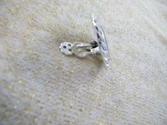 (13) NEW VINTAGE JEFF LIEB ~ SILVER TONE / BLACK ENAMEL ~ CLIP EARRINGS