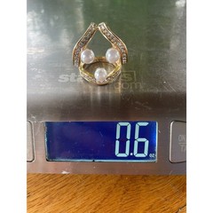Gold Tone Faux Pearl Rhinestone Scarf Ring Slide Silk Scarf Holder