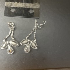 RJ Graziano clip statement chandelier rhinestone/crystal bead earrings/Clip on