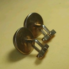 3pc Vtg Swank signed Blue Rivoli Lucite Bullet Back Cufflinks Red & Textured Lot