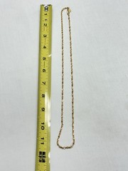 LR LADT Remington goldtone Sparkly Twisted Chain Necklace 24″