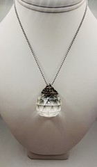 VTG Silver Large Faceted Pendulum 3D Ball Pendant Necklace Occult Magic Macabre