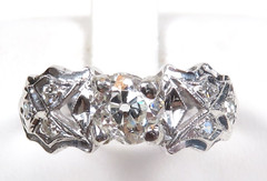 Antique Art Deco 1920’s Diamond Engagement Ring Size 5.5 UK-K1/2 18KW EGL USA