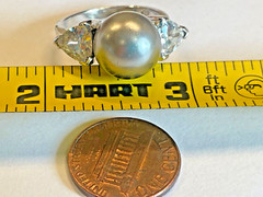 Vintage signed trillion cut crystal 925 Sterling Silver Ring 8 Suzanne Somers