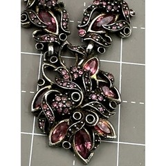 1950 Hollycraft Corp Necklace with Pink Rhinestones *AS IS*