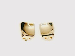 Dior Women’s Gold Tone Concave Clip-on Rectangle Earrings