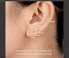 Sterling Silver Tiny Yin Yang Stud Earrings 5mm with Braid