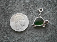 Jez (Jezlaine) Tortoise Vintage Sterling Silver Bracelet Charm Pendant 2.4g