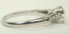 Antique Art Deco Diamond Engagement Platinum Ring Size 6 UK-L1/2 EGL USA