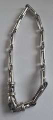 1980s Italian 14K white gold paperclip bracelet, 7.5″ Men’s Lobster Clasp – 9.5g