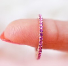 1.8mm wide Pink Sapphire Full Eternity Band Bridesmaid Gift Sapphire WeddingBand