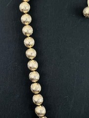 Vintage Crown Trifari Ball Bead Textured Gold Tone Chocker 14.5-16” Necklace
