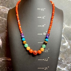 Seven Chakra Gemstone Necklace | Natural Stone Energy Jewelry