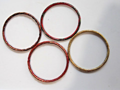 CLOISONNE ( LOT OF 4 ) GLASS FLORAL LEAF VARIOUS COLORS BANGLES BRACELETS