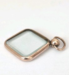 Antique Victorian Gold Filled Double Sided Glass Photo Locket Pendant Picture
