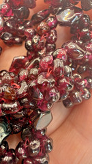 Vintage Garnet Beaded Necklace Burgundy Bohemian Cluster 27″ 77GR Estate