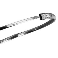 Vintage Marathon Sterling Silver Etched Diagonal Lines Hinged Bangle Bracelet