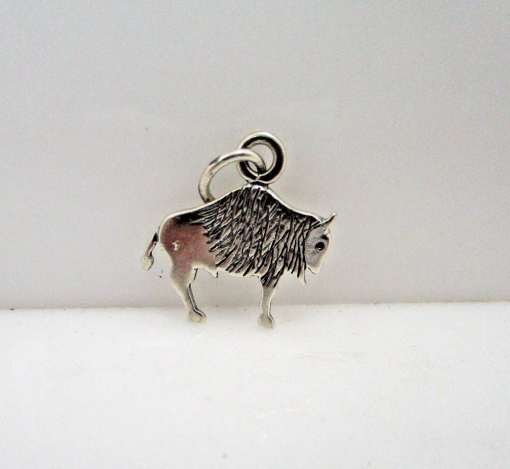 Vintage Southwestern Bison Buffalo Flat Sun West Silver Co. Sterling Charm