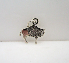 Vintage Southwestern Bison Buffalo Flat Sun West Silver Co. Sterling Charm